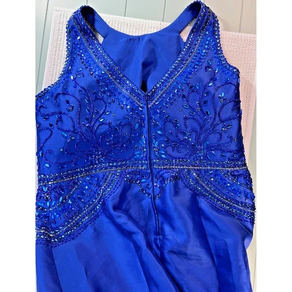 NWT Rachel Allan Curves 7813 Royal Blue Mermaid Prom Dress 24 Sexy Beaded Luxe - Picture 6 of 12